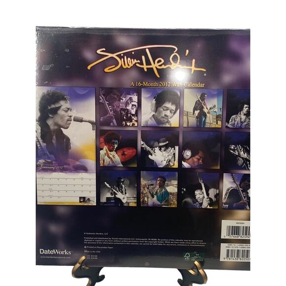Authentic Jimi Hendrix Wall Calendar 2012 New Sealed Collectors Item Memorabilia - Picture 2 of 5